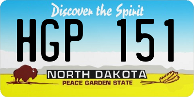 ND license plate HGP151