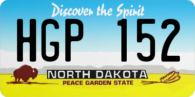 ND license plate HGP152