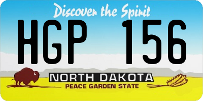 ND license plate HGP156