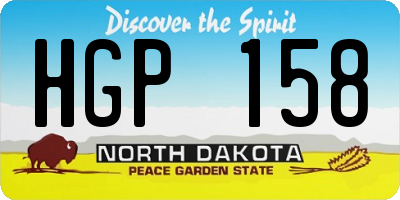 ND license plate HGP158