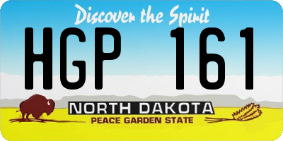 ND license plate HGP161