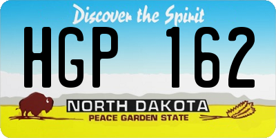 ND license plate HGP162