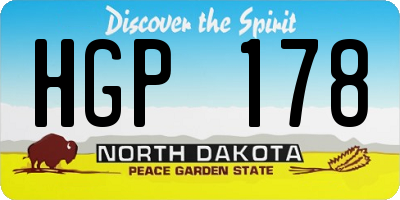 ND license plate HGP178