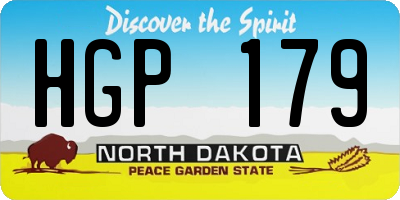 ND license plate HGP179