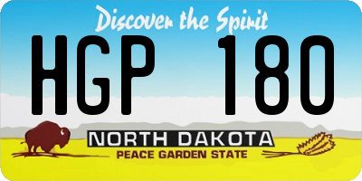 ND license plate HGP180