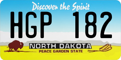 ND license plate HGP182