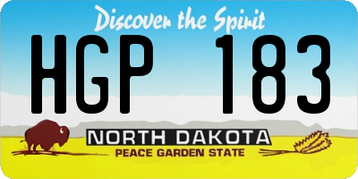 ND license plate HGP183
