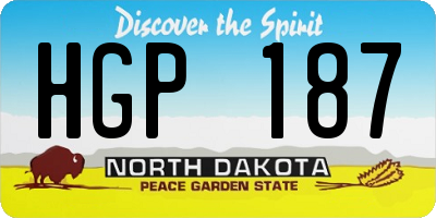 ND license plate HGP187