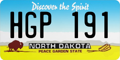 ND license plate HGP191