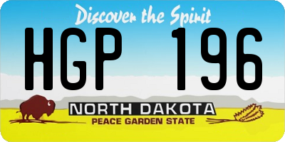 ND license plate HGP196