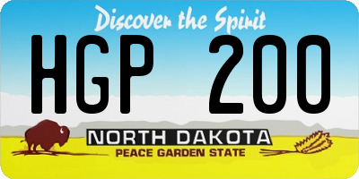 ND license plate HGP200