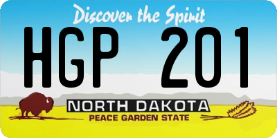 ND license plate HGP201