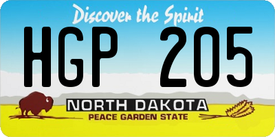 ND license plate HGP205