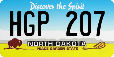 ND license plate HGP207