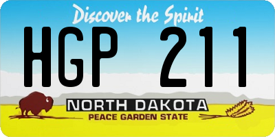 ND license plate HGP211