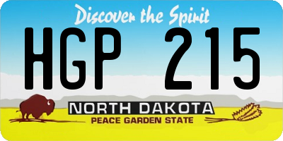 ND license plate HGP215