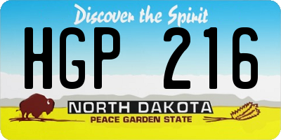 ND license plate HGP216