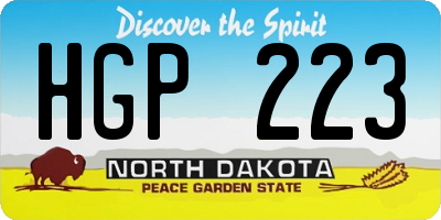 ND license plate HGP223