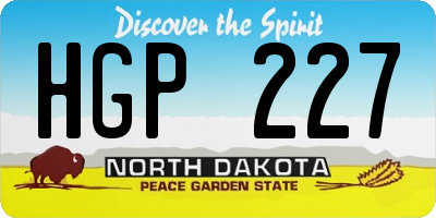 ND license plate HGP227