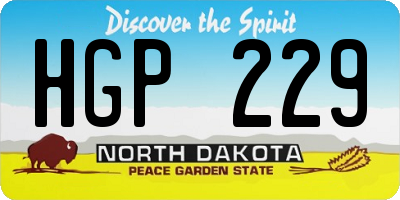 ND license plate HGP229