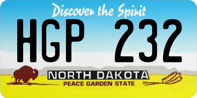 ND license plate HGP232