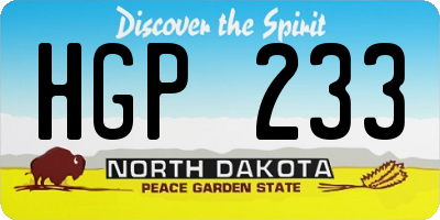 ND license plate HGP233