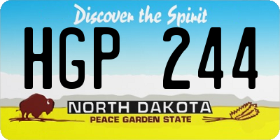 ND license plate HGP244