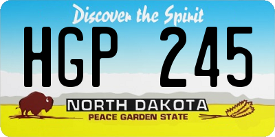 ND license plate HGP245