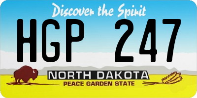 ND license plate HGP247