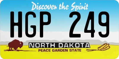 ND license plate HGP249