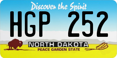 ND license plate HGP252