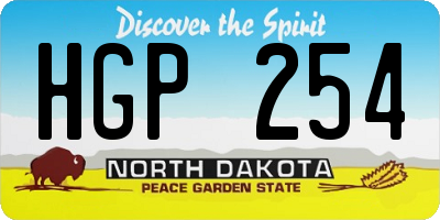 ND license plate HGP254