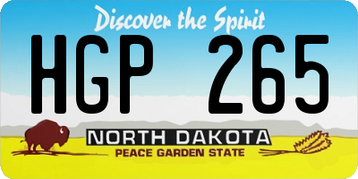ND license plate HGP265
