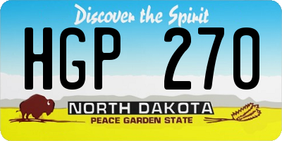 ND license plate HGP270