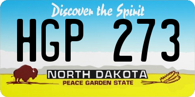 ND license plate HGP273