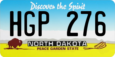 ND license plate HGP276