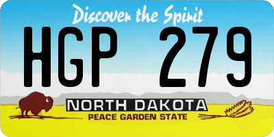ND license plate HGP279