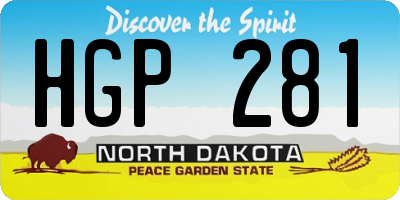 ND license plate HGP281