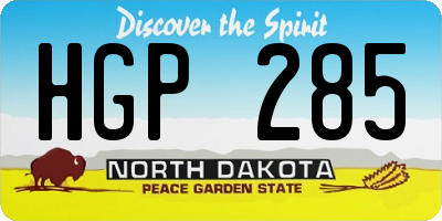ND license plate HGP285