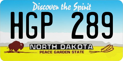 ND license plate HGP289
