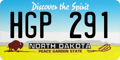 ND license plate HGP291