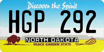 ND license plate HGP292