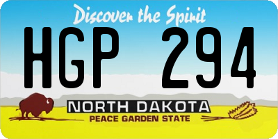ND license plate HGP294