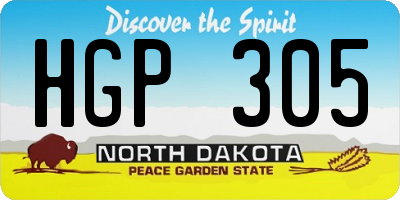 ND license plate HGP305