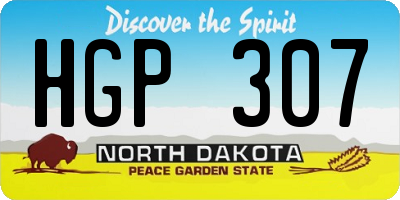 ND license plate HGP307