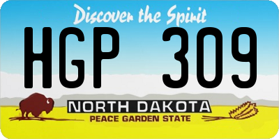 ND license plate HGP309