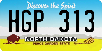 ND license plate HGP313