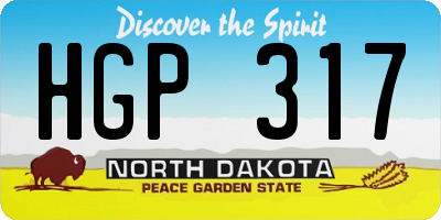 ND license plate HGP317