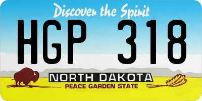 ND license plate HGP318