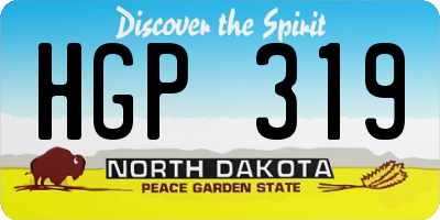ND license plate HGP319